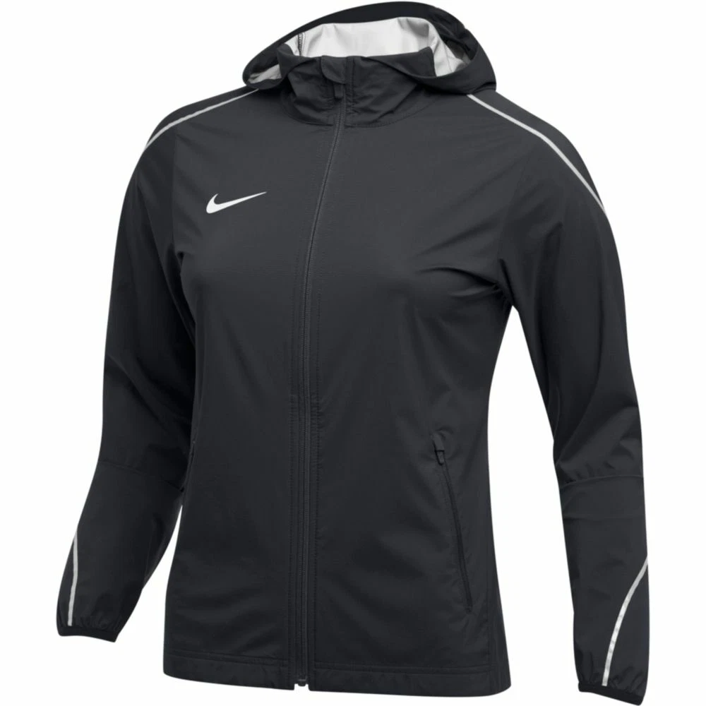 140 Womens Nike Nylon Running Jacket Hooded Reflective Weather Resistant Gray