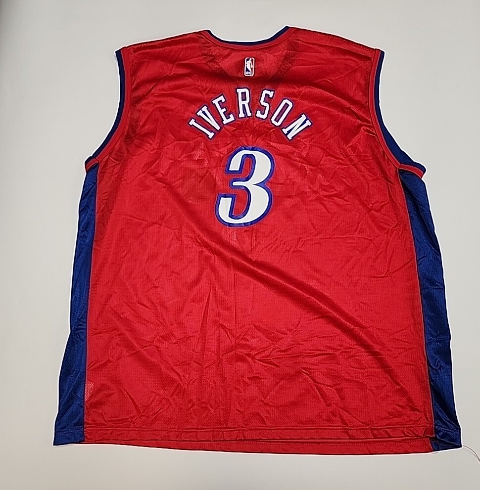 希少 XXL チャンピオン NBA アイバーソン 76ers ユニフォーム 52 New/ Tags Vntg Allen Iverson Champion Jersey NBA Philadelphia