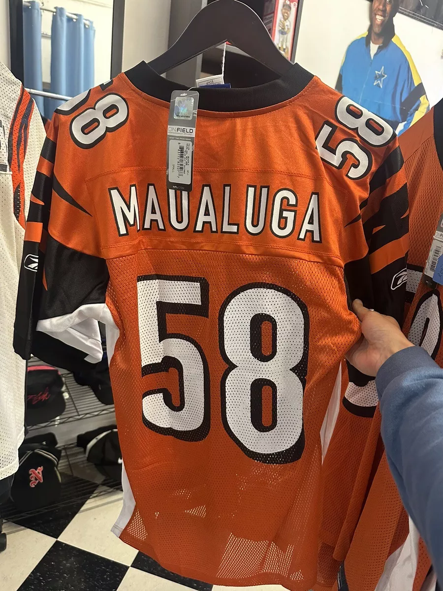 reebok rey mauluga cincinnati bengals jersey mens size small