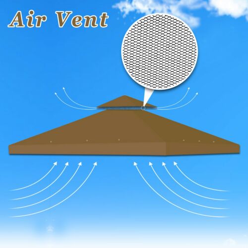 Replacement Canopy 8'X8' 10x10' Gazebo Sunshade 2-Tier Patio Pavilion Cover Top - Picture 46 of 67