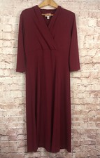 Talbots Large Dark Red Dress Long 3/4 Sleeve 