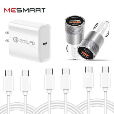 For Apple iPhone 15 Pro Max Plus USB C 20W Fast PD Wall Car Charger Type C Cable
