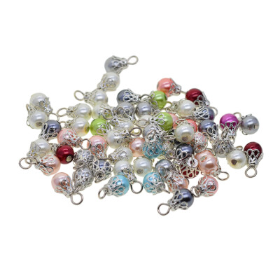 50 Stück Silber Charms Dangles Anhänger Perle Perlen Ohrringe Schmuckzubehör