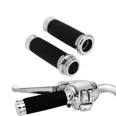 Chrome 1''Electronic Throttle Hand Grips For Harley Touring Road King Glide 08-24