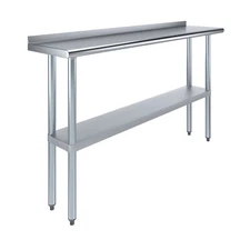14 in. x 60 in. Stainless Steel Work Table with 1.5 in. Backsplash