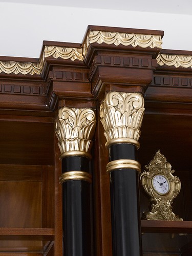 Librería Imperiale estilo Inglés ministerial presidencial nogal y hoja oro co... - Imagen 7 de 10