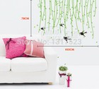 Green Leaves Birds Swift Black  Wall Decor Large Home Decoration Flowers JM7042