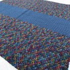 New Handmade Crochet Blanket 32x32 Lap Car Couch Dog Pet Afghan MCM Blue OOAK
