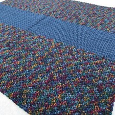 New Handmade Crochet Blanket 32x32 Lap Car Couch Dog Pet Afghan MCM Blue OOAK