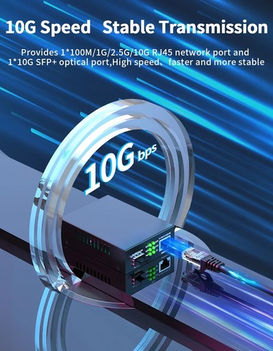 10G SFP+ Fiber to RJ45 Media Converter RJ45 to SFP+ 10/100/1000M/2.5G/10G - Picture 9 of 16