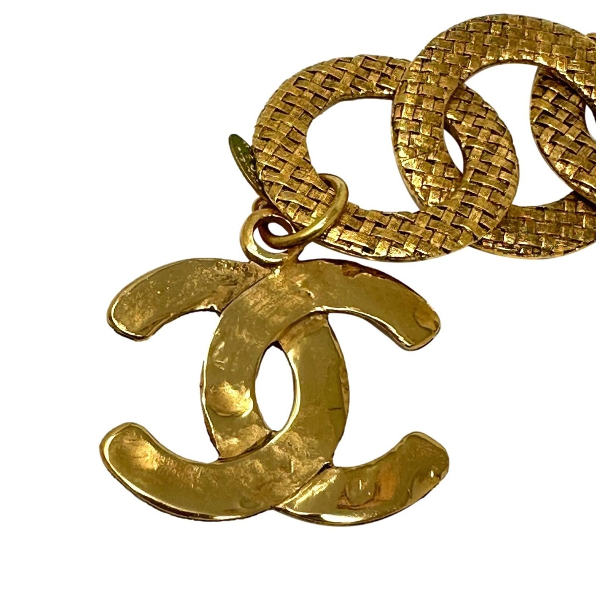 週末価格！CHANEL ♡ ビンテージ レア バレッタ1996 オータム CHANEL 2008年頃製 スケールスパターンCCマークステッチチェーン