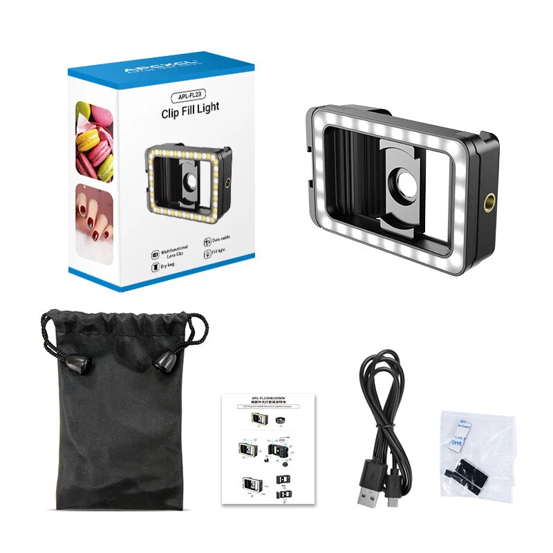  APEXEL 17mm+37mm Thread Lens Adapter With LED Fill Light For Smartphone  - Image 2 of 4