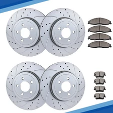 5.7L 345mm Front & Rear Brake Rotors + Pads for Charger Challenger Chrysler 300
