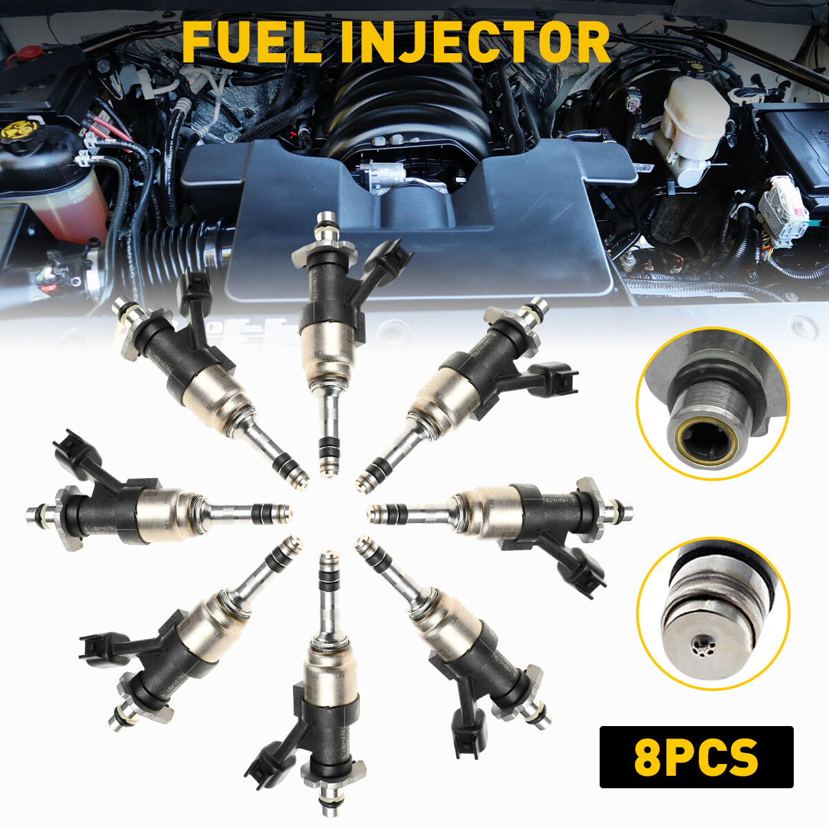 8pcs Fuel Injectors For 20142017 GMC Sierra 1500 5.3L 4.3L 12628422