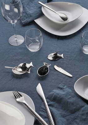 Salt Cellar with Spoon Alessi FM24 Colombina Fish in 18/10