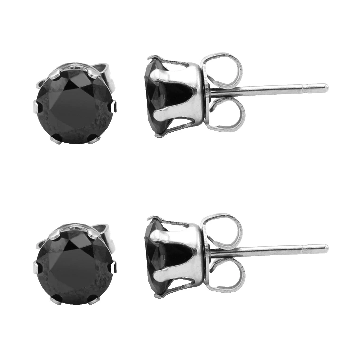 Pendientes de Moda de Acero Inoxidable Negro