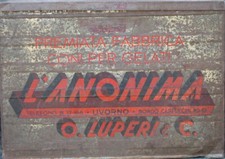 scatola latta l'anonima o.luperi livorno coni per gelati vintage modernariato