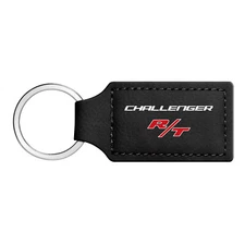 Dodge Challenger R/T Rectangular Black Leather Key Chain Key-Ring