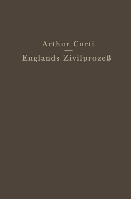 Englands Zivilprozeß | Buch | 9783642939433