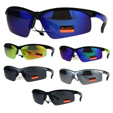 Futuristic Robotic Half Rim Aerodyamic Baseball Mens Sunglasses