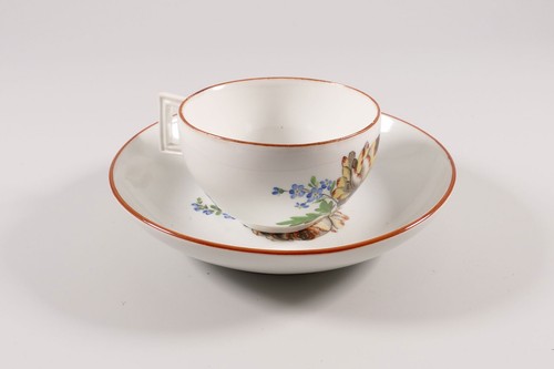 Meissen Tasse und Untertasse Marcolini um 1790 Blume 2 alte Manier 1. Wahl - 第 1/8 張圖片