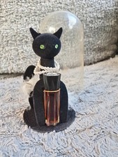 Vintage 1960 Max Factor Exuberance Perfume Cat w/ News Clipping Dome Collectible