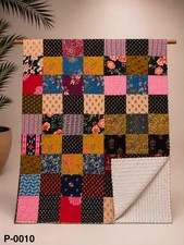 Handmade Kantha Quilt 90x108 King Size 100% C...
