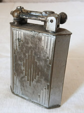 Briquet Essence Table FUJIAMA Art Déco Ministère Finances Plaqué Argent 1920