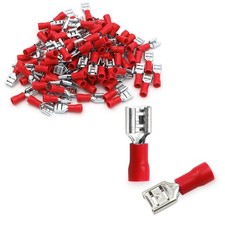 1/4 Female Quick Disconnect Spade Terminals,Insulated Crimp Connectors 22-16 ...