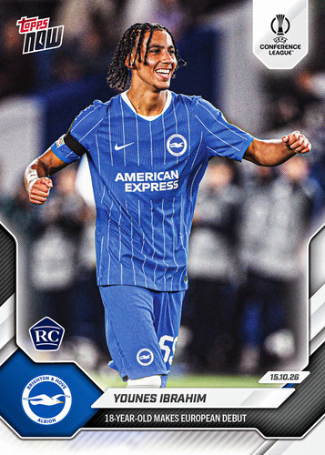 Image via eBay listing Younes Ibrahim - 2026-27 UECL Topps NOW® - Card 2