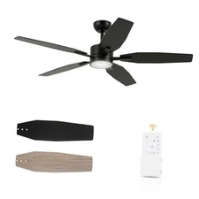 52" Ceiling Fan for Living Room - 5 Blades Modern Ceiling Fan 52 Inch Black