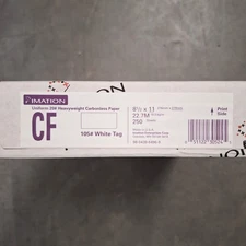 Imation CF-20 105# White Tag Carbonless Paper 20lb 8.5"x11" Inch 250 Sheets