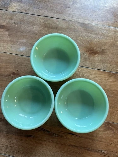 3 FIRE KING OVEN WARE JADITE BOWL 5"