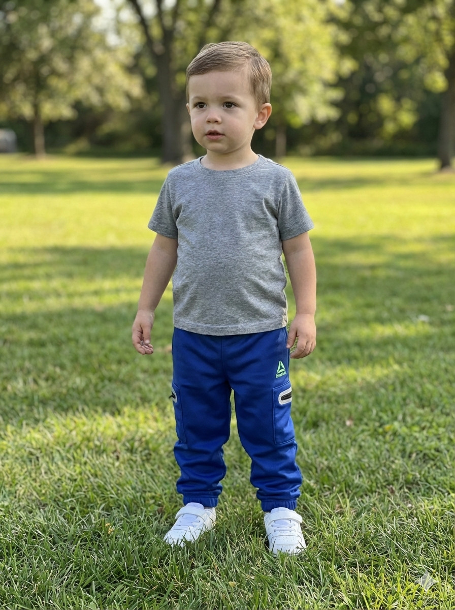 Reebok Boys Blue Joggers Size [3T] Active Track Pants