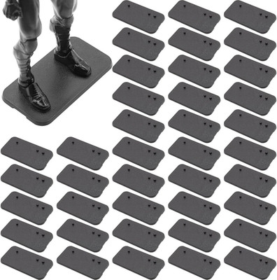 EBCO 50 Pieces Plastic Action Figure Display Stand Base ,Multi-Peg Model Support