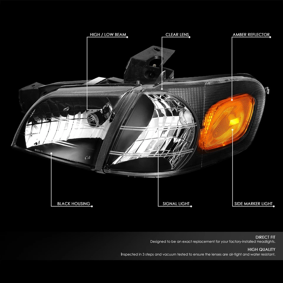 FARO CARCASA NEGRO + ESQUINA ÁMBAR + LED BLANCO 9004 OCULTO CON VENTILADOR PARA 97-05 VENTURE Foto 3 de 4
