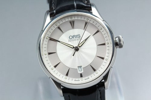 ORIS Artelier 7591 Silver Automatic Date Sapphire Crystal Swiss Made Men's Watch