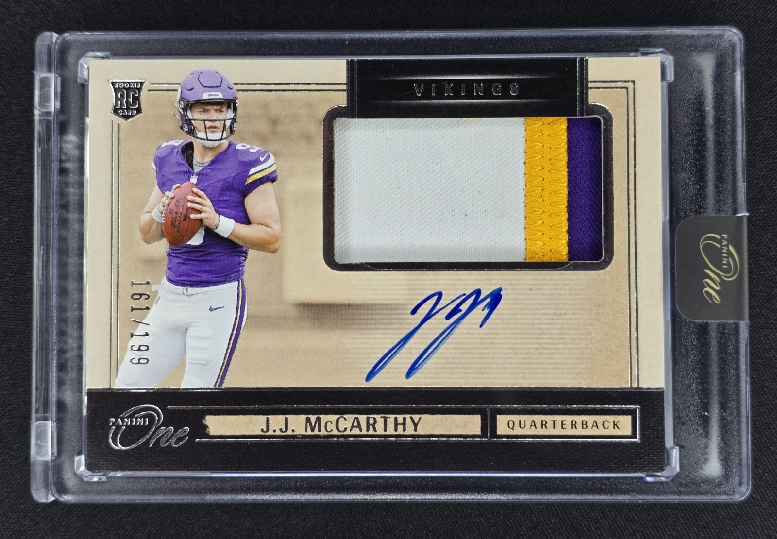 2024 Panini One JJ McCarthy Rookie Patch Auto 3 Color RPA /199 🔥