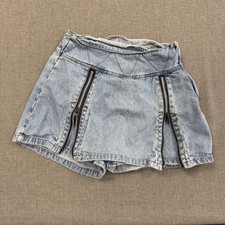 Vintage Zana-di Denim Mini Skirt Sz 24 Blue Light Wash Zip High Waist
