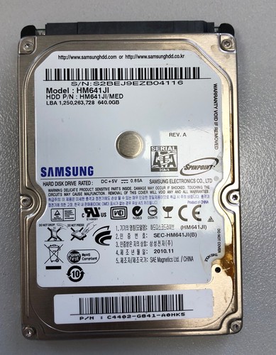 HDD 640GB 5400 RPM SATA 2,5" Preis pro 1 Stück
