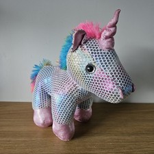 Asda Toys Unicorn Soft Plush Toy Shimmer Rainbow Colourful