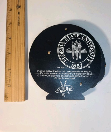 FLORIDA STATE SEMINOLES LICENSED SHELIA'S NCAA FOOTBALL WOOD PLAQUE/SIGN 4” 1999 - Picture 3 of 4
