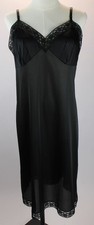 Vintage Vanity Fair Black Nylon Slip - Lace Trim Antron III - 41" Length