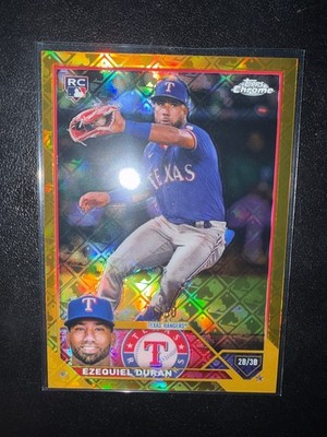 2023 Topps Chrome Ezequiel Duran RC Rookie Gold Logofractor #/50 Texas Rangers