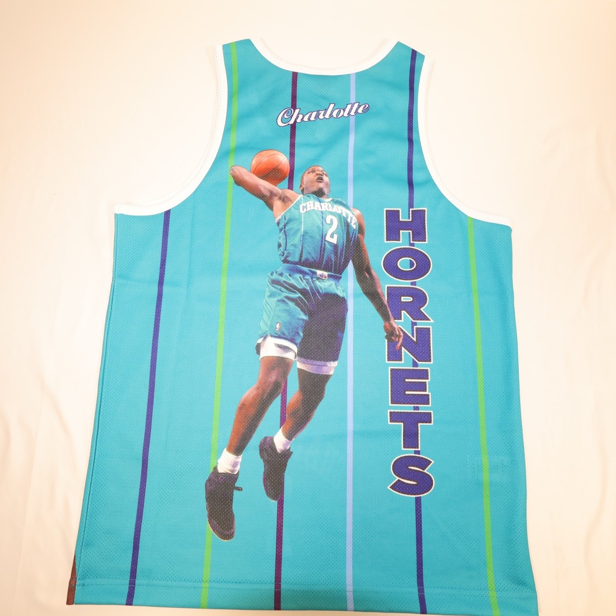NWT NBA Charlotte Hornets Larry Johnson Mitchell & Ness M&N