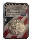 2021P Emergency Production$1 AMERICAN SILVER EAGLE NGC MS69 USA FLAG CORE HOLDER