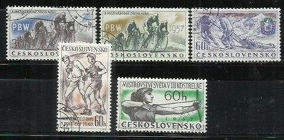 0416L-CHECOSLOVAQUIA REPUBLICA CHECA 1957 Nº 900/904 SERIE COMPLETA DEPORTES