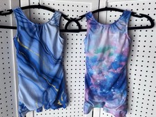 Lot/2 Jeskids One Piece Dance Gymnastics Leotard Unitard Girls Size 6-7y
