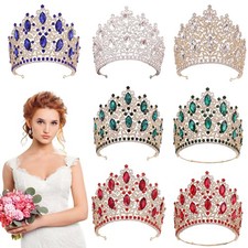 Adult Princess Colorful Crown Baroque Headwear with Sparkly Rhinestones for