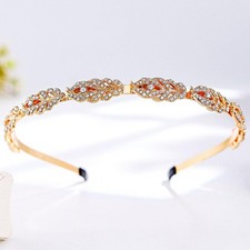 Gold Thin Rhinestone Wedding Headband Crystal Bridal Head Bands for Women